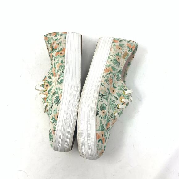 Keds x Rifle Paper Pink Green Wildflower Triple Decker Platform Sneaker Floral 9 - Picture 4 of 8